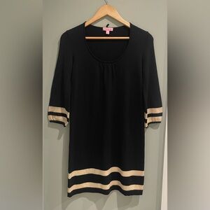 Lilly Pulitzer Black Connie Stripe Merino Wool Sweater Dress-Size‎ XS